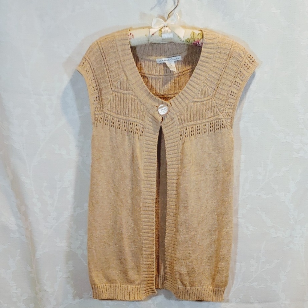 Marina Luna | Sleeveless Knit Shimmer Cardigan | S